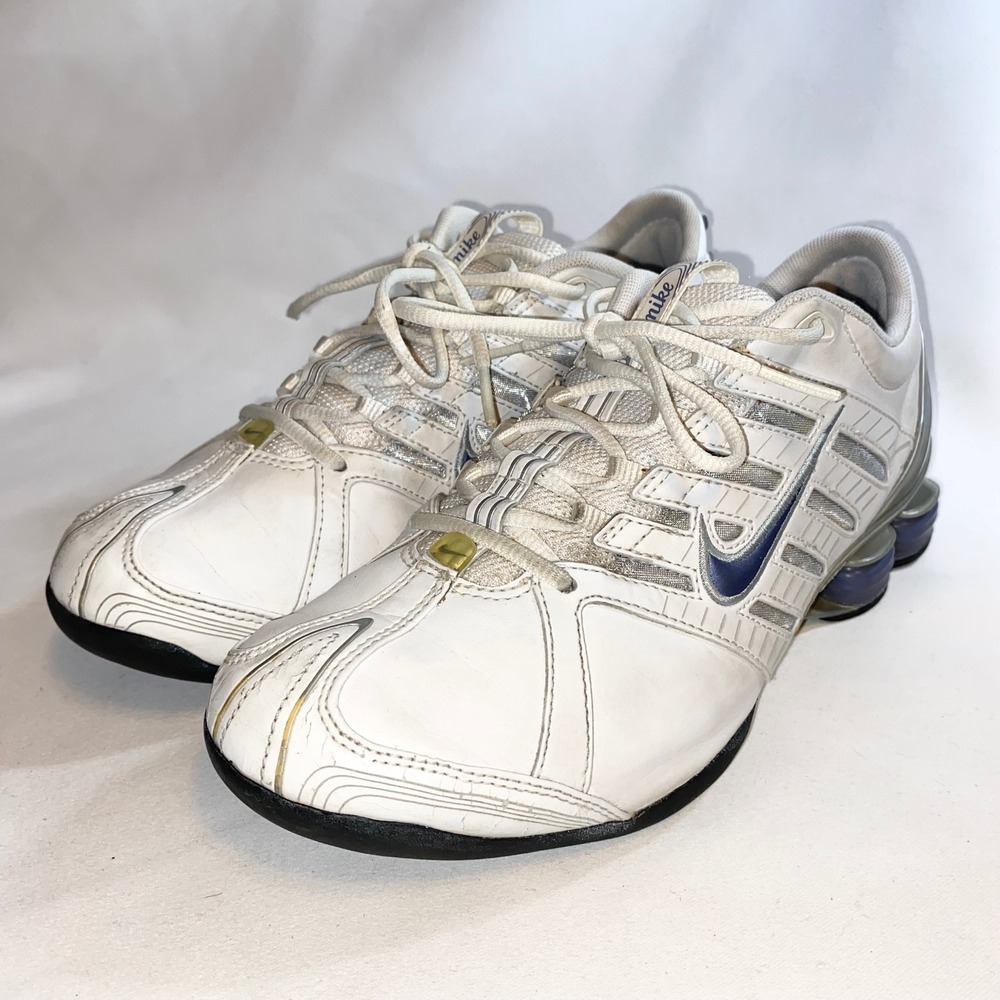 Nike Shox VT White Metallic Silver Blue Womens Running Shoes 312756-141 Size 8 - Picture 2 of 16